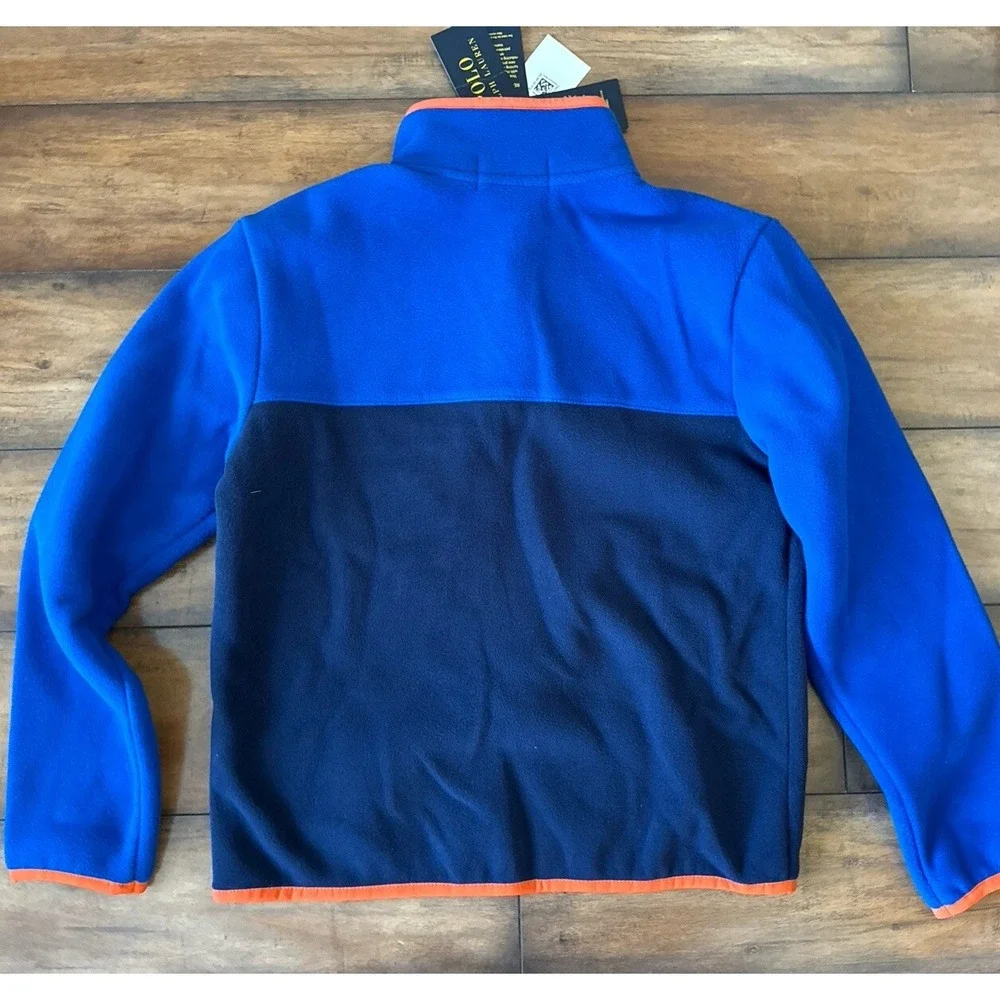 Polo Ralph‎ Lauren  Boys Color Blocked Fleece Pullover Medium 10 12 NEW